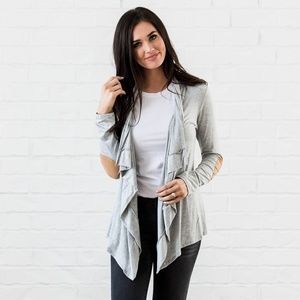 Elbow Patch Waterfall Cardigan